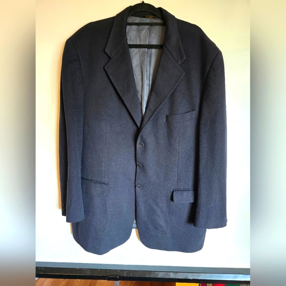 LOUIS DELL'OLIO MEN'S BLAZER BLUE  NAVY MADE IN ITALY 100% CASHMERE SIZE 50R - Picture 1 of 9